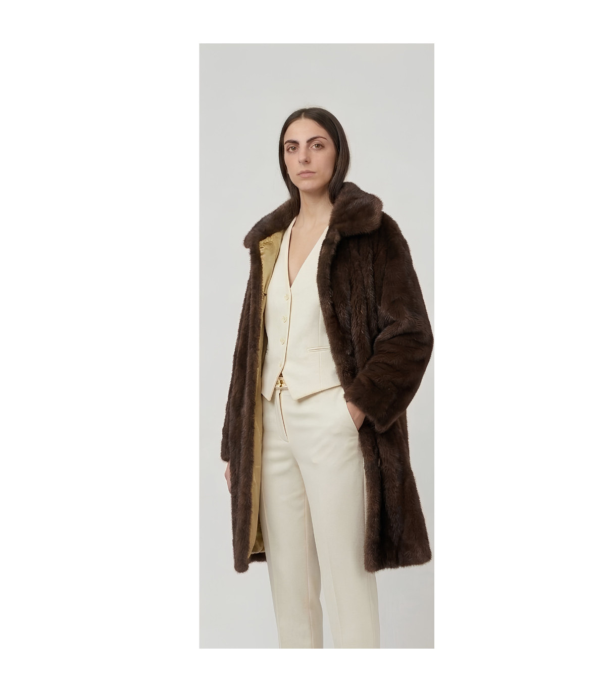 SCL Abrigo beige reversible