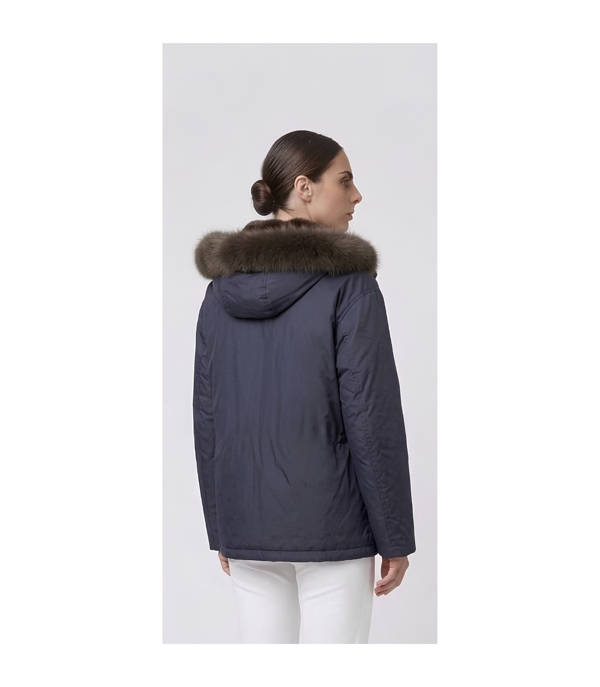 SCL Abrigo reversible azul marino y pelo