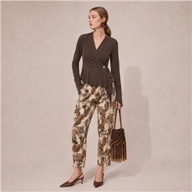 Parole Pantalón cacao estampado flor