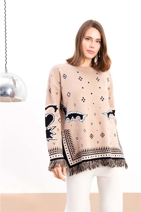 Zoe Jersey estampado étnico