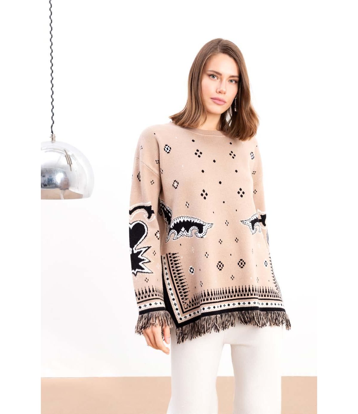 Zoe Jersey estampado étnico
