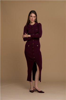 Nosecrets Vestido largo de punto con botones