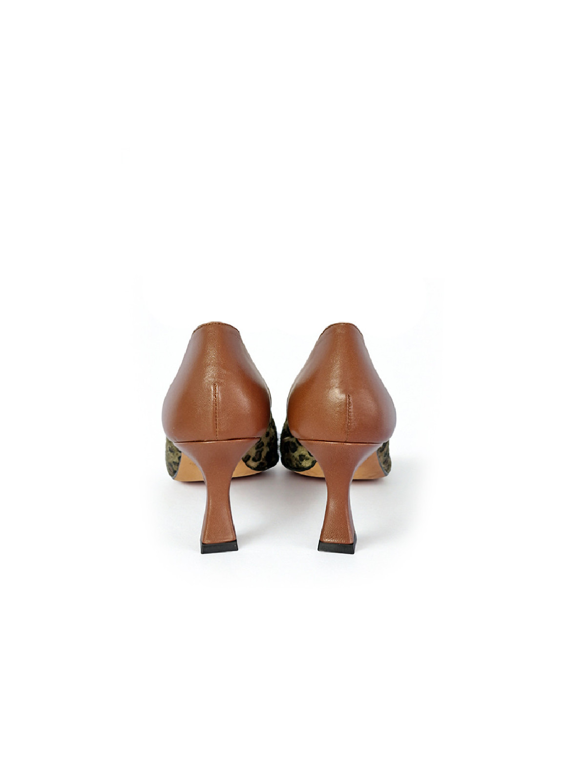 Vosso Moda Zapato piel marrón-kaki con efecto pelo