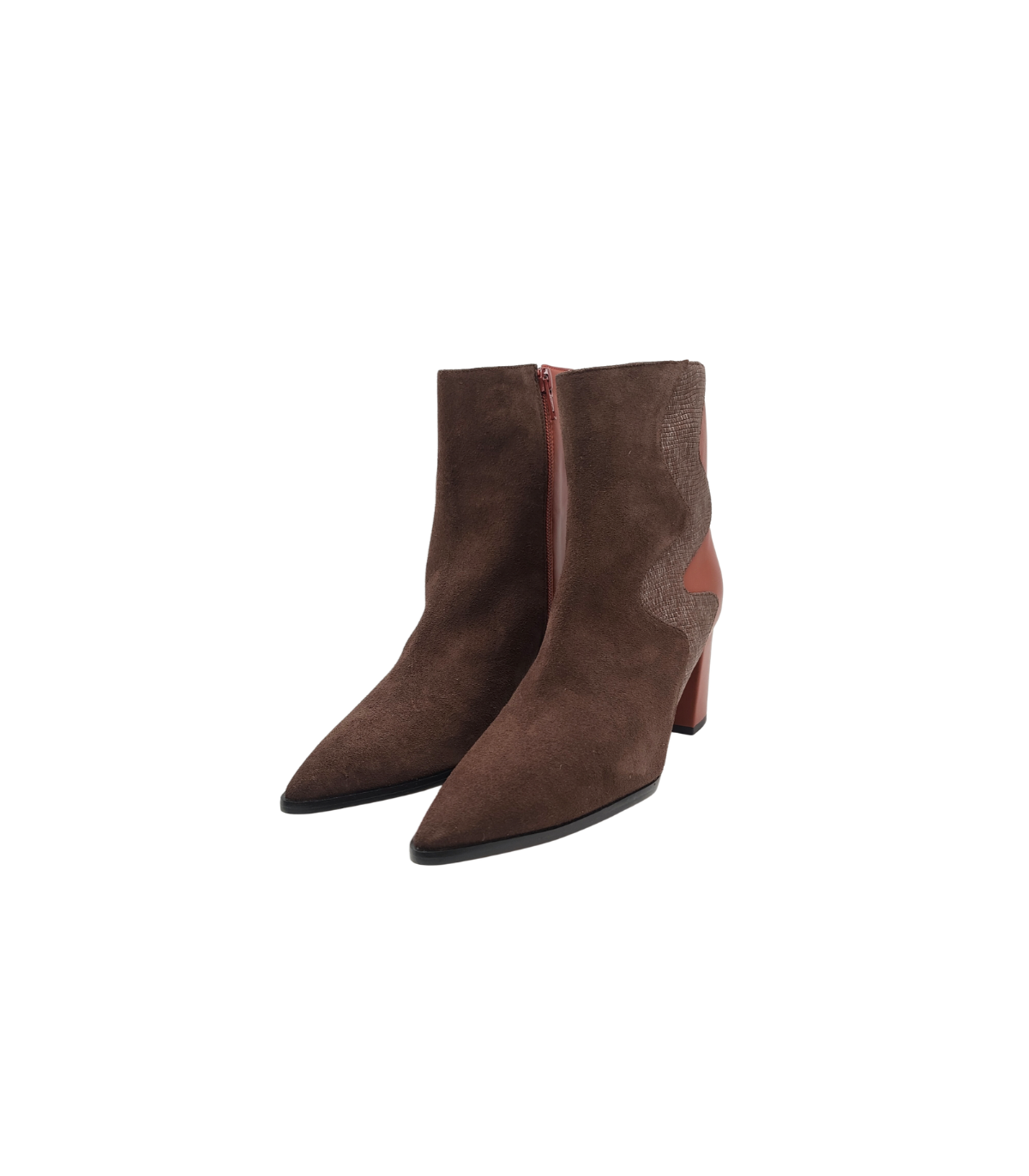 Vosso Moda Botín bimateria marrón-burdeos