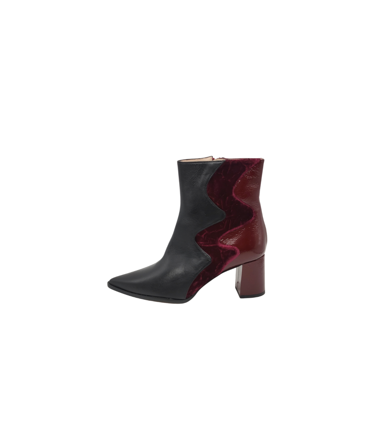 Vosso Moda Botín bimateria negro-granate