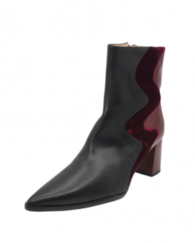Vosso Moda Botín bimateria negro-granate