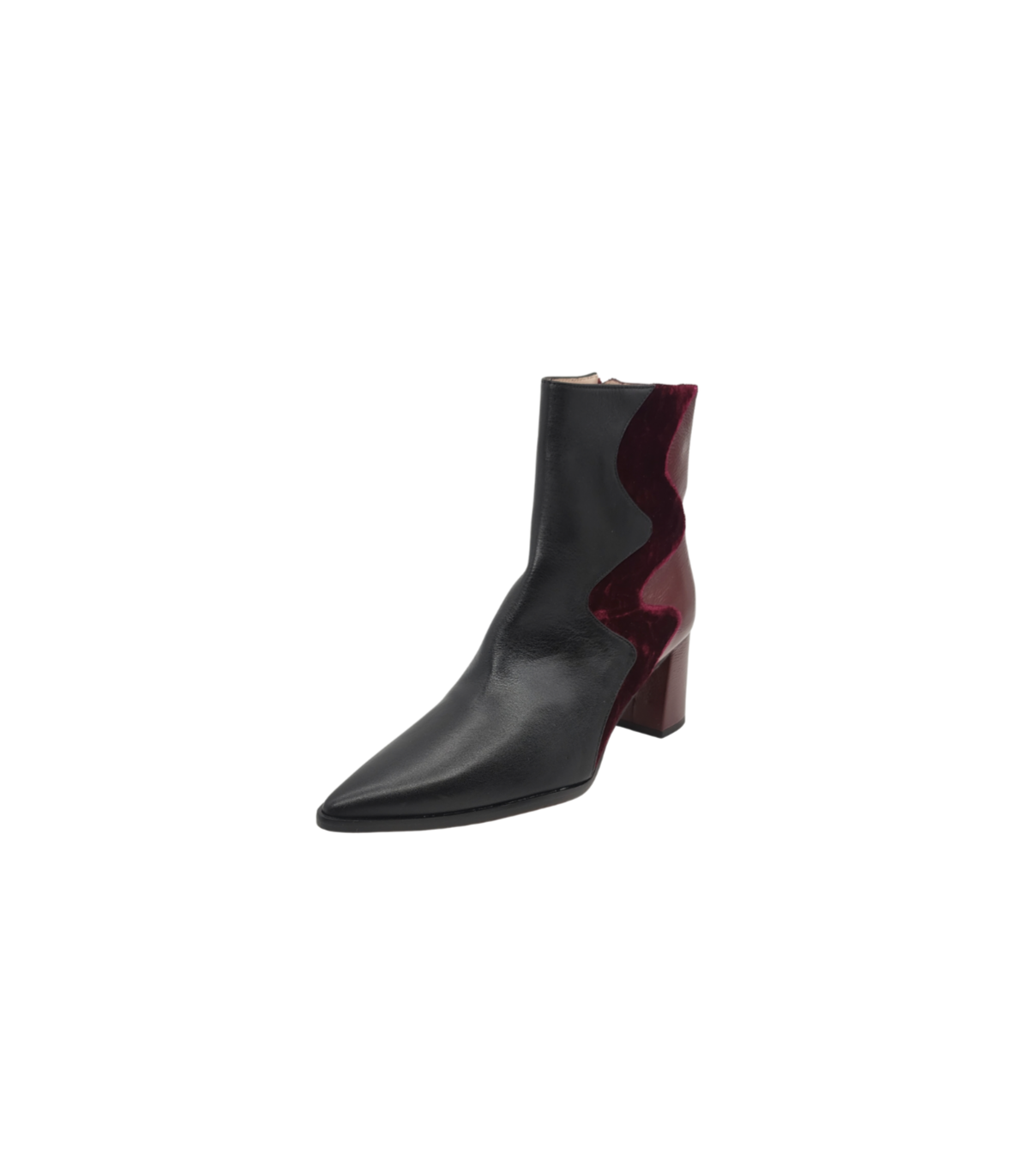 Vosso Moda Botín bimateria negro-granate