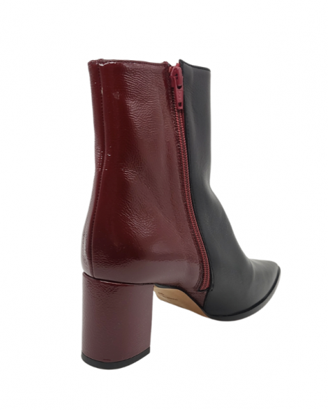 Vosso Moda Botín bimateria negro-granate