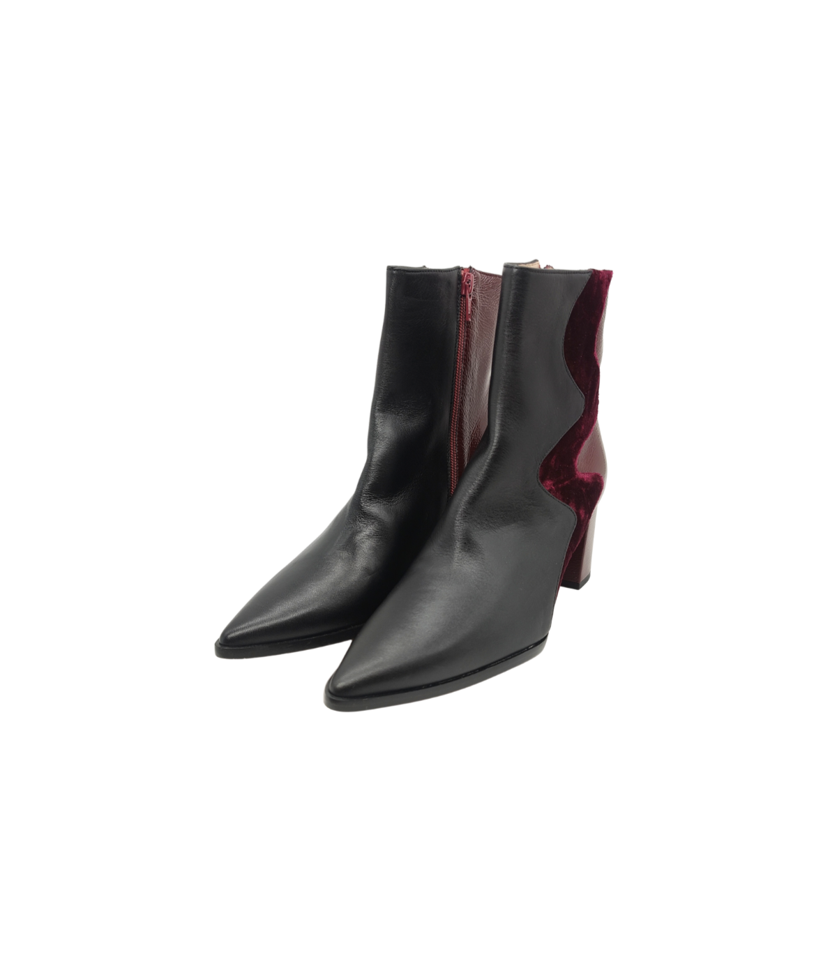 Vosso Moda Botín bimateria negro-granate