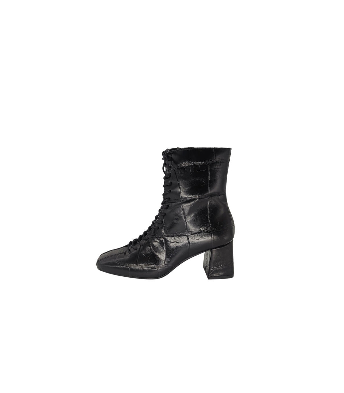 Vosso Moda Botín negro de piel efecto coco
