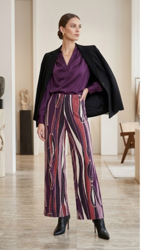 Scusi Pantalón de punto suave estampado