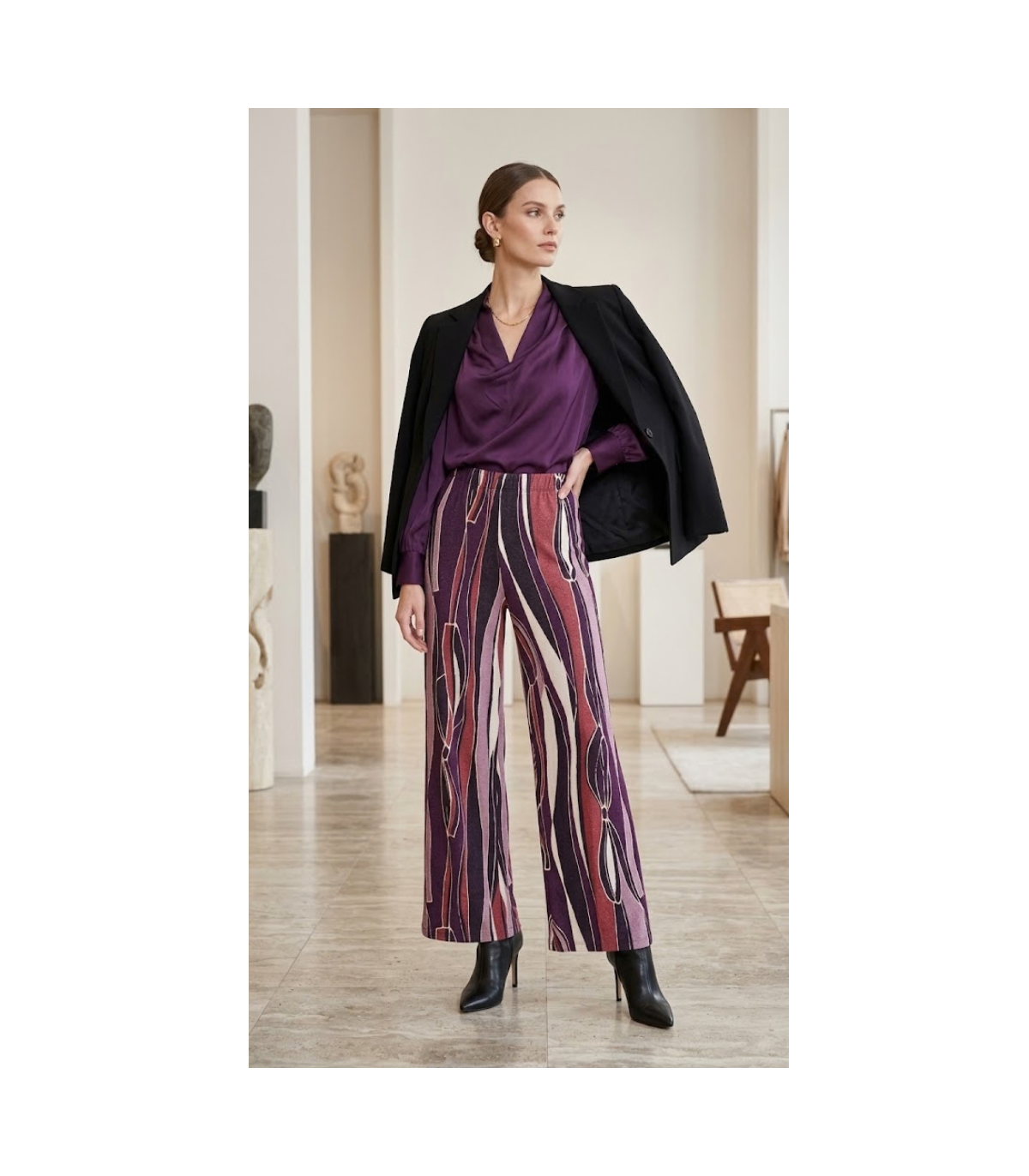 Scusi Pantalón de punto suave estampado