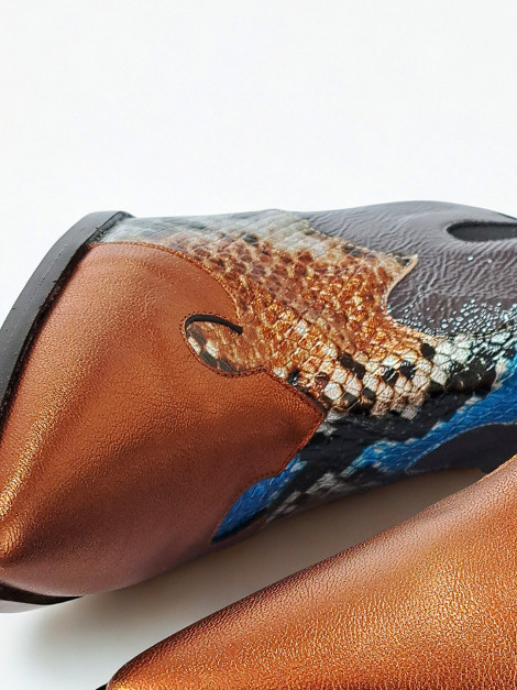 Vosso Moda Botín piel bicolor estampado