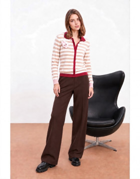 Zoe Pantalón básico color chocolate