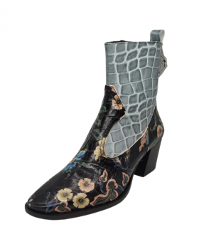 Vosso Moda Botín piel coco estampado flor