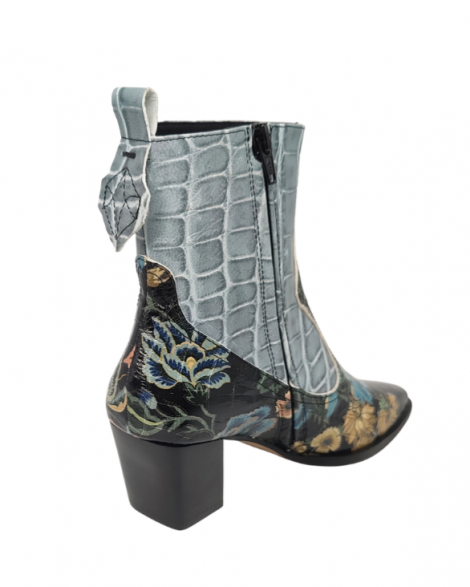 Vosso Moda Botín piel coco estampado flor