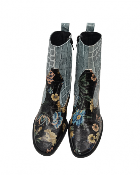 Vosso Moda Botín piel coco estampado flor