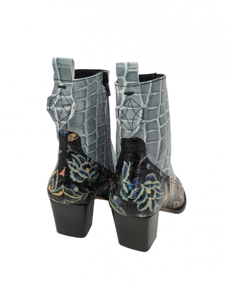 Vosso Moda Botín piel coco estampado flor