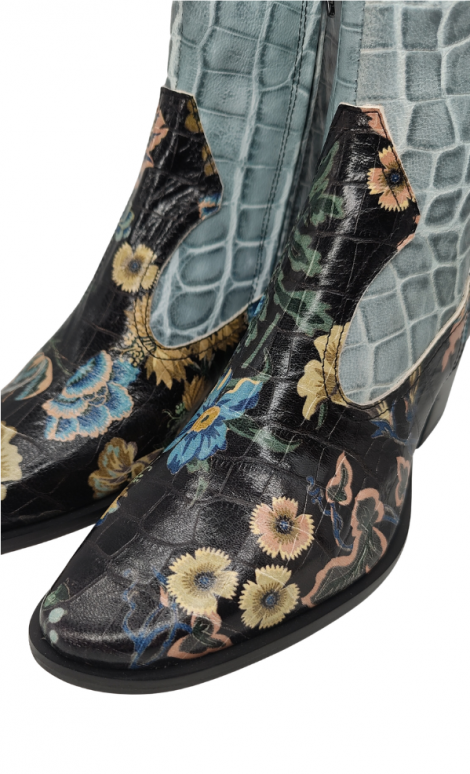 Vosso Moda Botín piel coco estampado flor