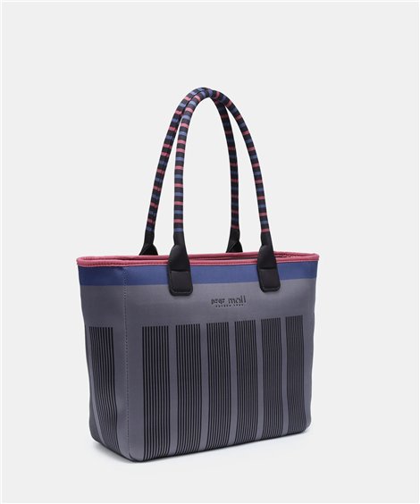 Pepe Moll Bolso grande Ania rayas gris