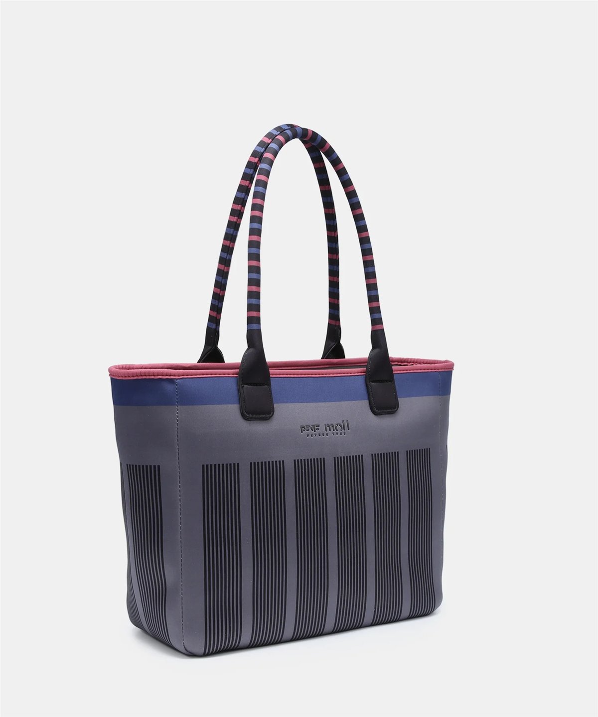 Pepe Moll Bolso grande Ania rayas gris