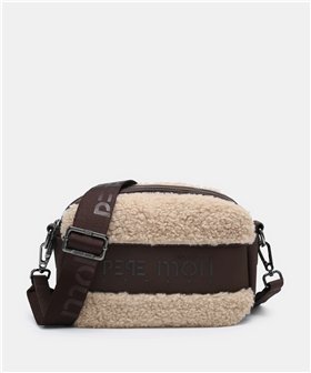 Pepe Moll Bolso bandolera Halia beige borreguito doble cremallera