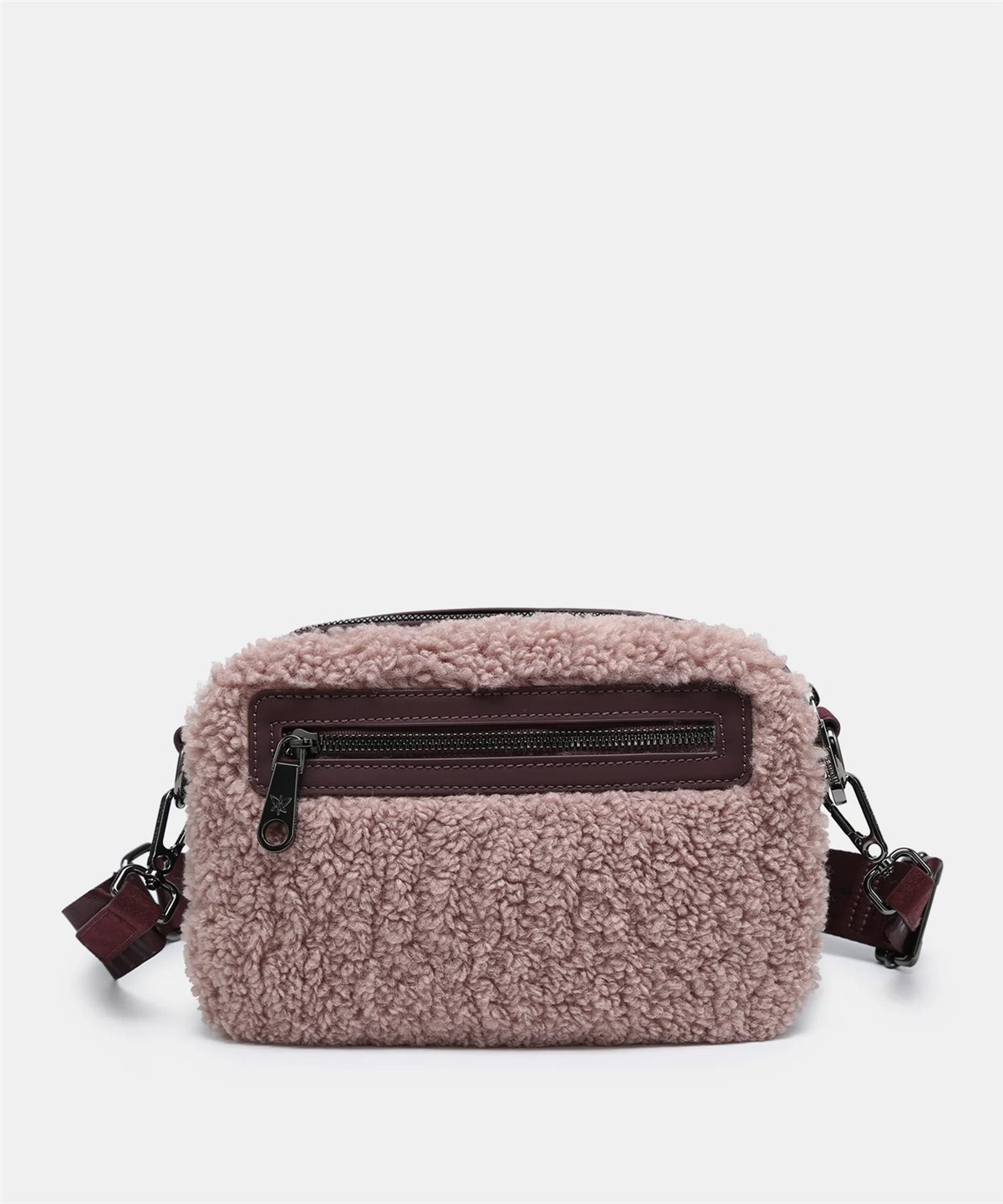 Pepe Moll Bolso bandolera Halia beige borreguito doble cremallera