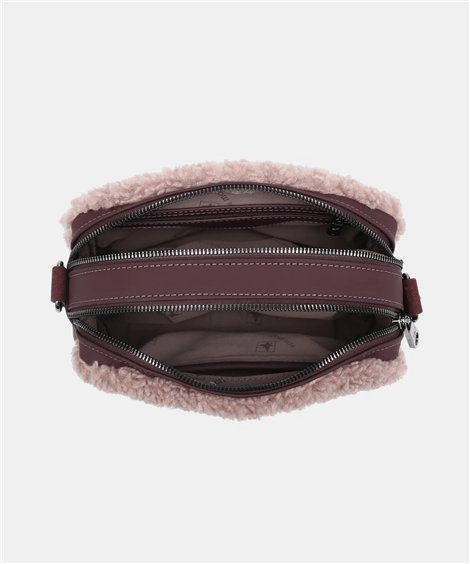 Pepe Moll Bolso bandolera Halia beige borreguito doble cremallera