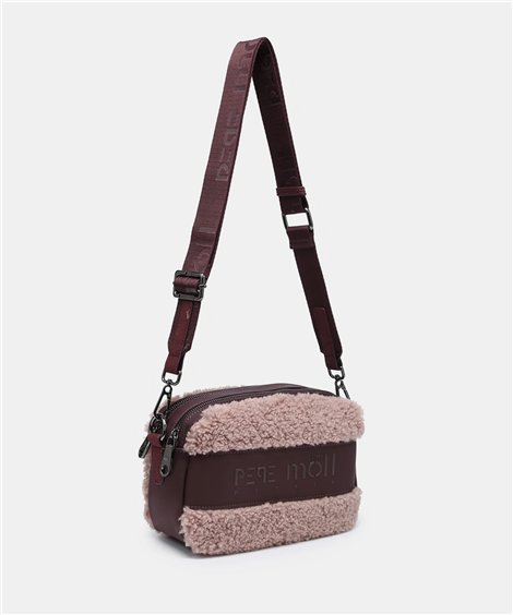 Pepe Moll Bolso bandolera Halia beige borreguito doble cremallera