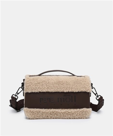 Pepe Moll Bolso bandolera Halia nude borreguito doble cremallera