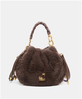 Pepe Moll Bolso Isis de suave pelo color marrón chocolate