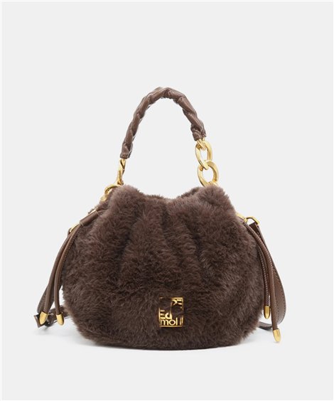 Pepe Moll Bolso Isis de suave pelo color marrón chocolate