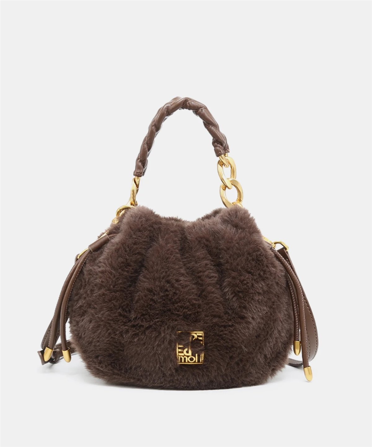 Pepe Moll Bolso Isis de suave pelo color marrón chocolate