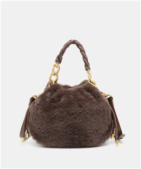 Pepe Moll Bolso Isis de suave pelo color marrón chocolate