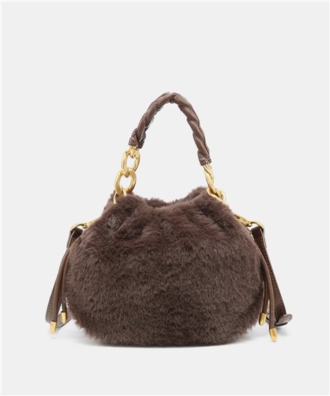 Pepe Moll Bolso Isis de suave pelo color marrón chocolate