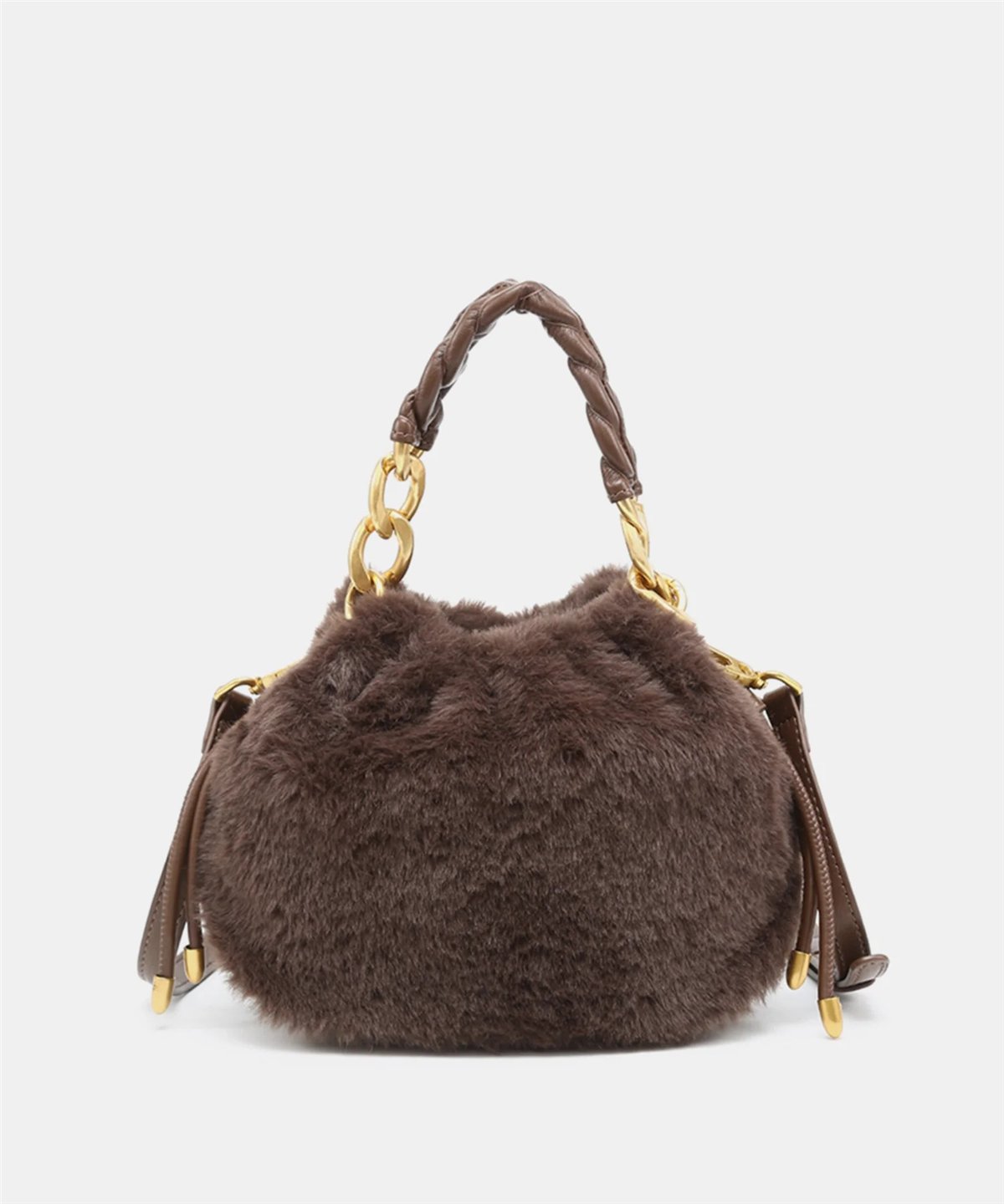 Pepe Moll Bolso Isis de suave pelo color marrón chocolate