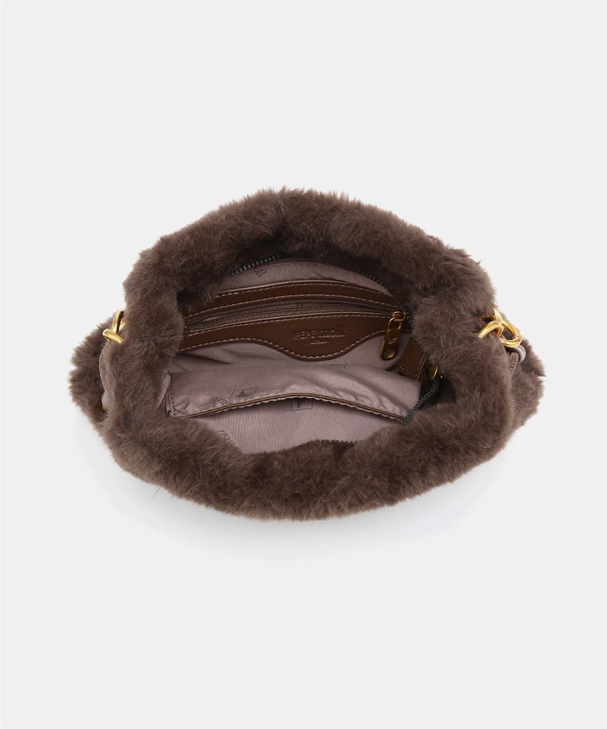 Pepe Moll Bolso Isis de suave pelo color marrón chocolate