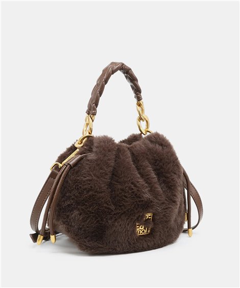 Pepe Moll Bolso Isis de suave pelo color marrón chocolate