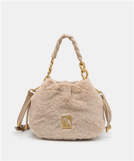 Pepe Moll Bolso Isis de suave pelo color beige