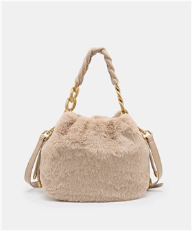 Pepe Moll Bolso Isis de suave pelo color beige