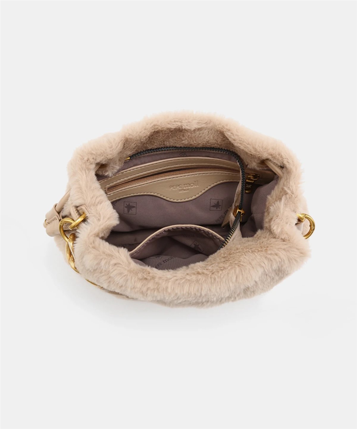 Pepe Moll Bolso Isis de suave pelo color beige