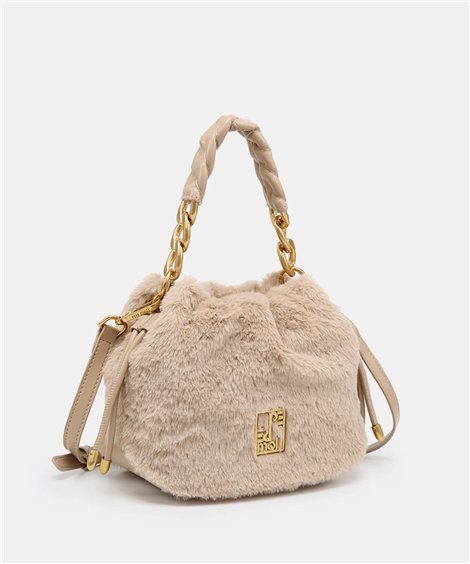 Pepe Moll Bolso Isis de suave pelo color beige