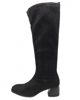 Vosso Moda Bota alta en antelina color negro