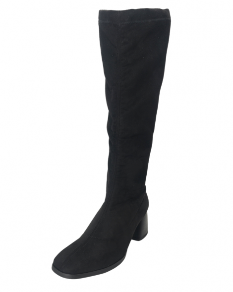 Vosso Moda Bota alta en antelina color negro