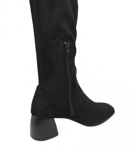 Vosso Moda Bota alta en antelina color negro