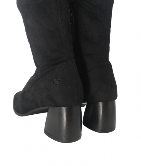 Vosso Moda Bota alta en antelina color negro