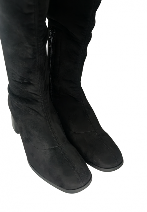 Vosso Moda Bota alta en antelina color negro
