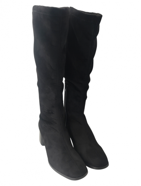 Vosso Moda Bota alta en antelina color negro