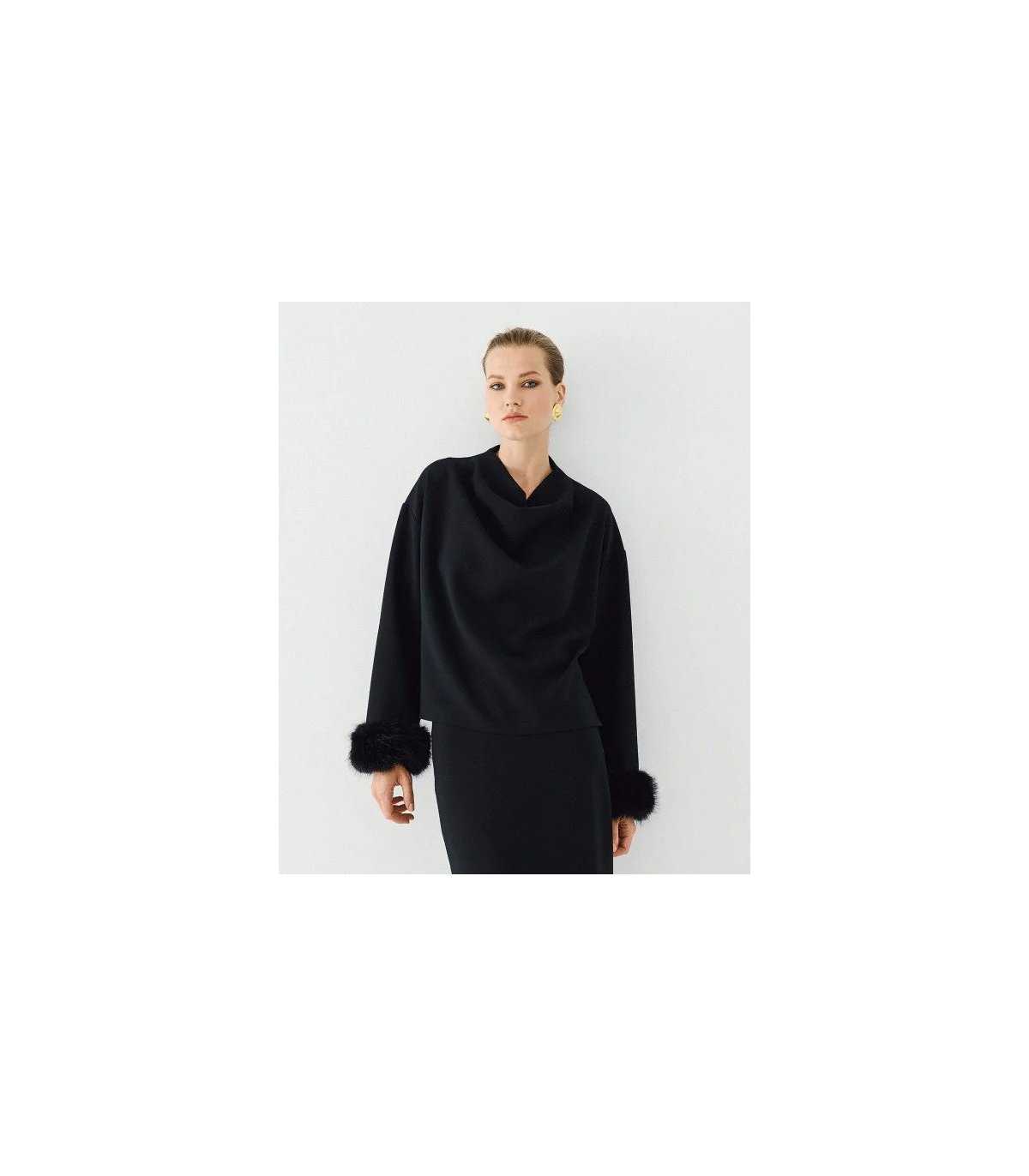 Acces Blusa de corte recto y puños decorados