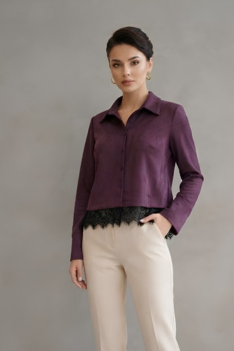 Acces Camisa efecto antelina con encaje